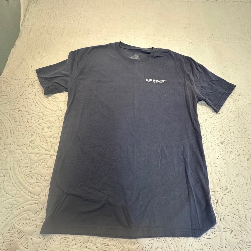 Farm to Market American Legends Truck Graphic T-Shirt Navy Blue Small